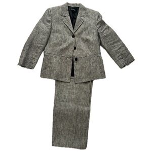 Vintage Kasper Gray Suit Set Blazer and Pants Size 10P 12P